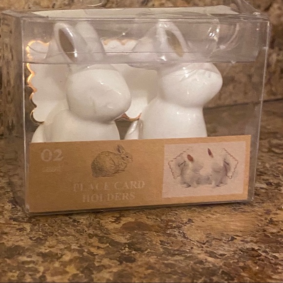 🆕Set of two bunny meal place card holders Easter - Picture 5 of 5